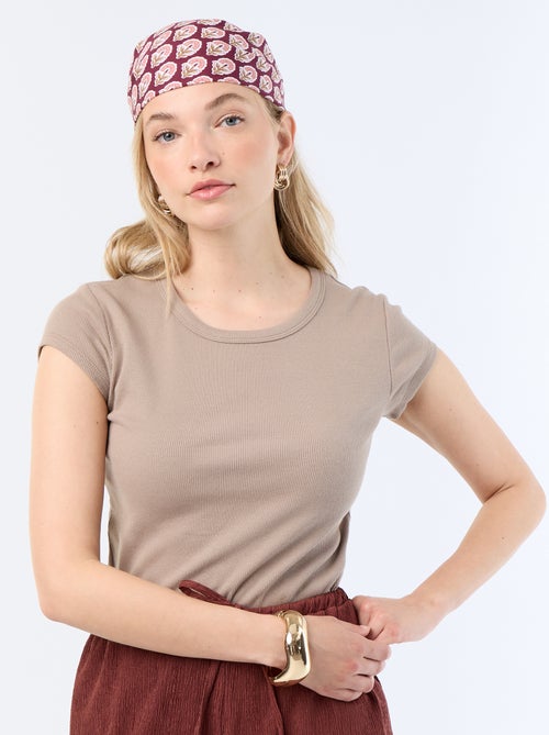 T-shirt in jersey a coste a maniche corte - Kiabi T-shirt in jersey a coste a maniche corte - Kiabi
