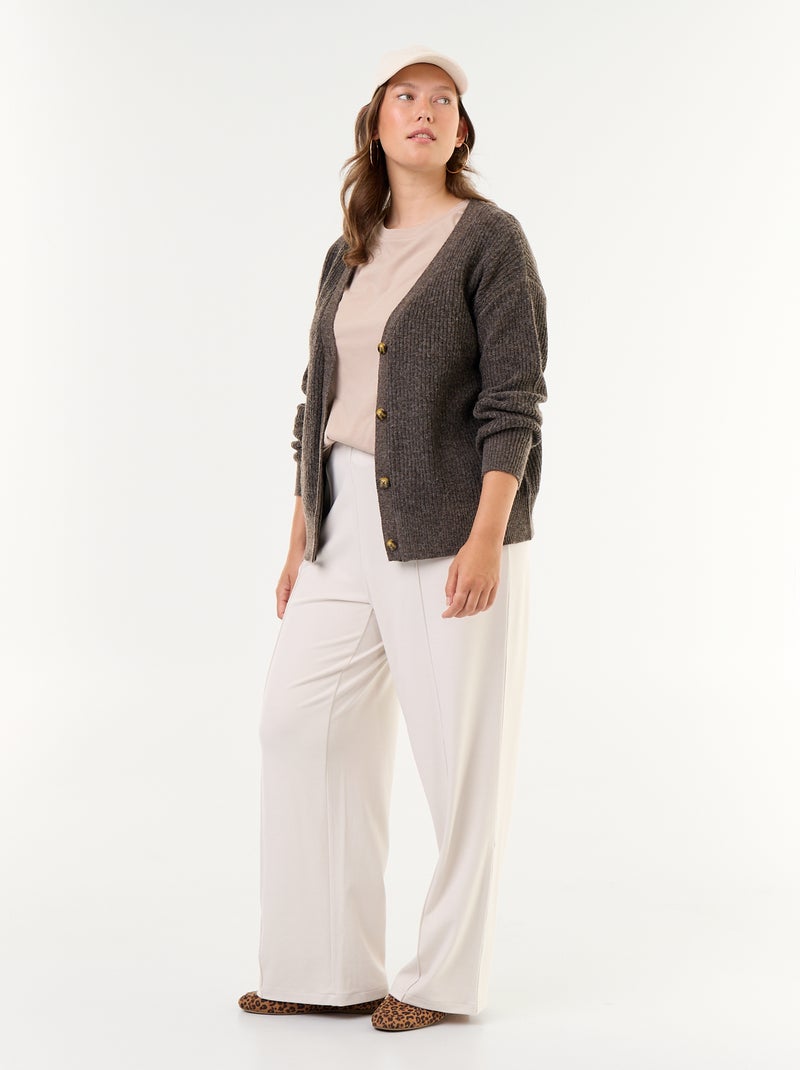 T-shirt in jersey a maniche corte Beige - Kiabi