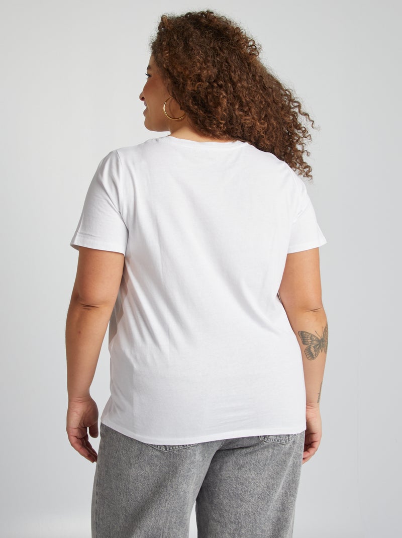 T-shirt in jersey a maniche corte bianco - Kiabi