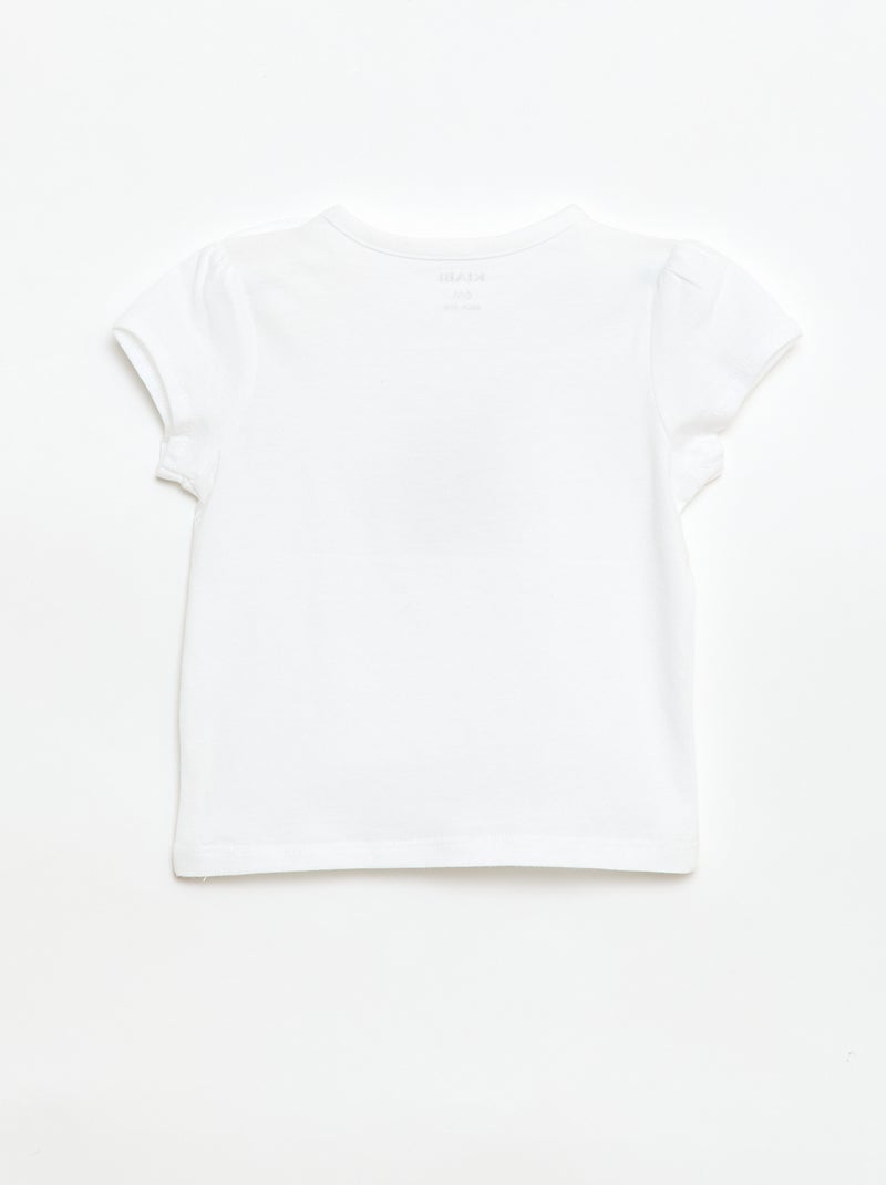 T-shirt in jersey a maniche corte Bianco - Kiabi