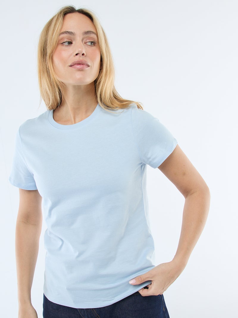 T-shirt in jersey a maniche corte Blu - Kiabi