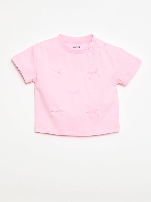 T-shirt in jersey a maniche corte con fiocchi decorativi - Kiabi