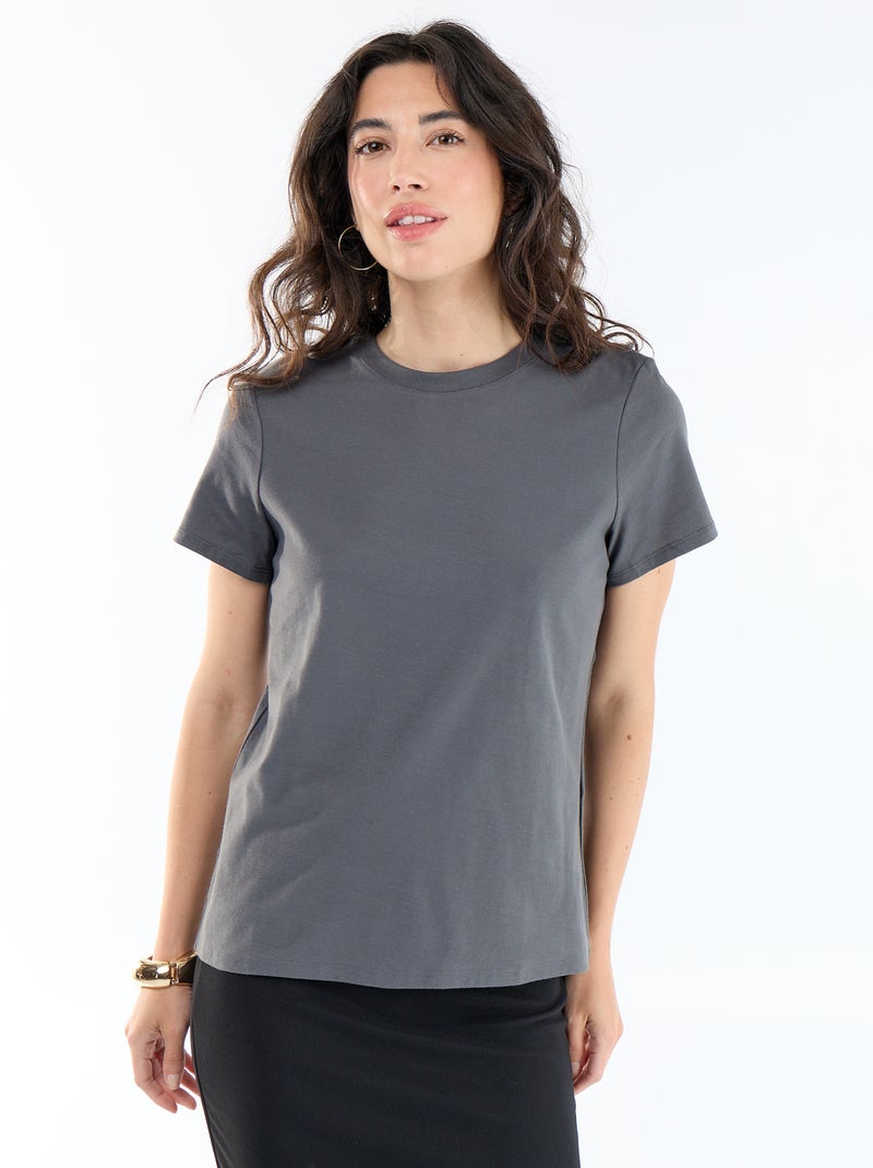 T-shirt in jersey a maniche corte Grigio - Kiabi