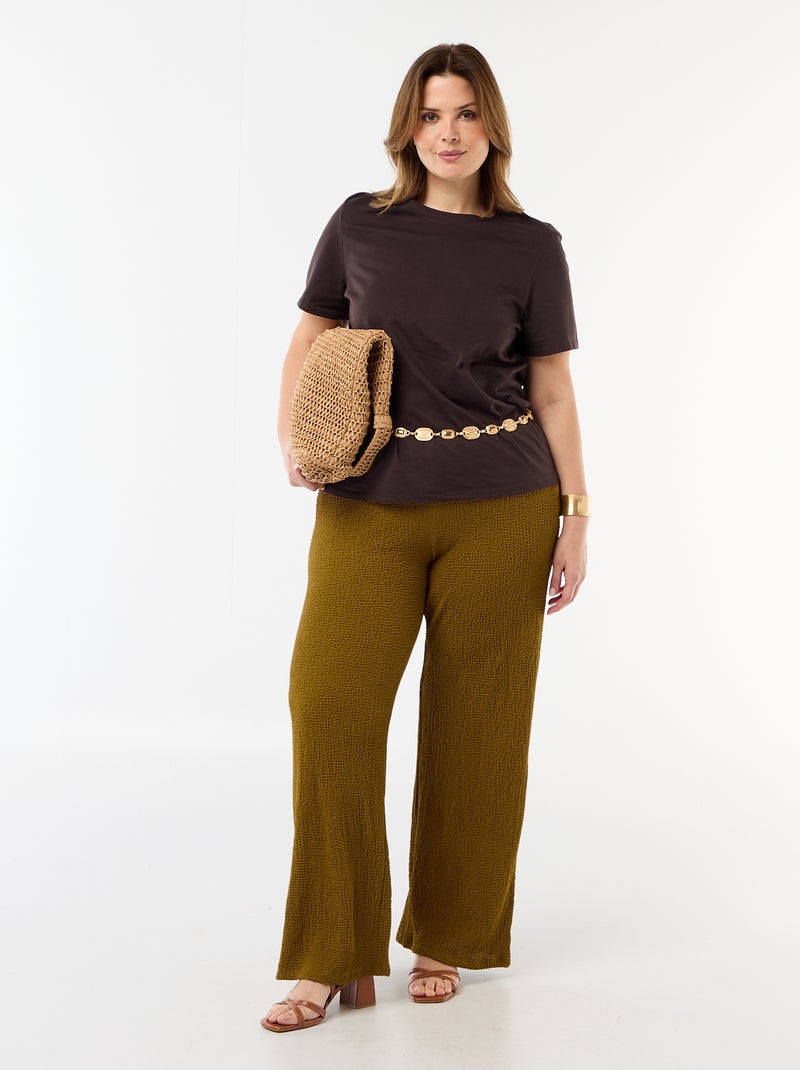 T-shirt in jersey a maniche corte Marrone - Kiabi