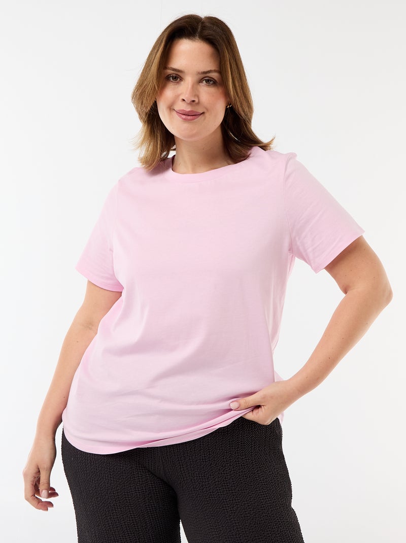 T-shirt in jersey a maniche corte Rosa - Kiabi