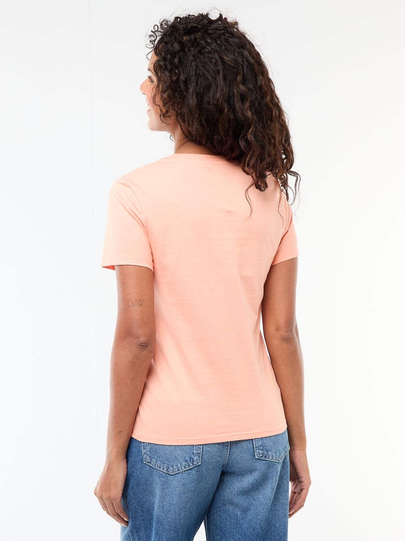 T-shirt in jersey a maniche corte Rosa - Kiabi