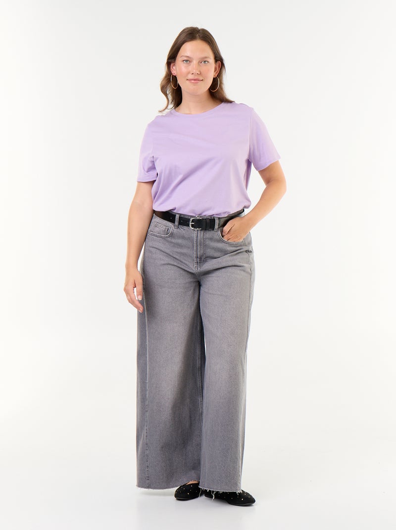 T-shirt in jersey a maniche corte Viola - Kiabi