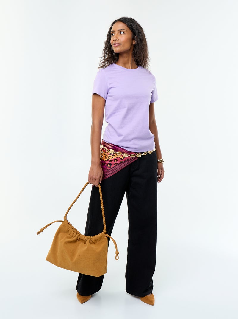 T-shirt in jersey a maniche corte Viola - Kiabi