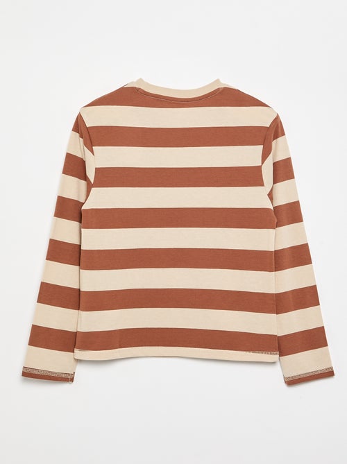 T-shirt in jersey a maniche lunghe a righe - Kiabi