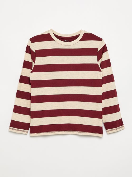 T-shirt in jersey a maniche lunghe a righe - Kiabi