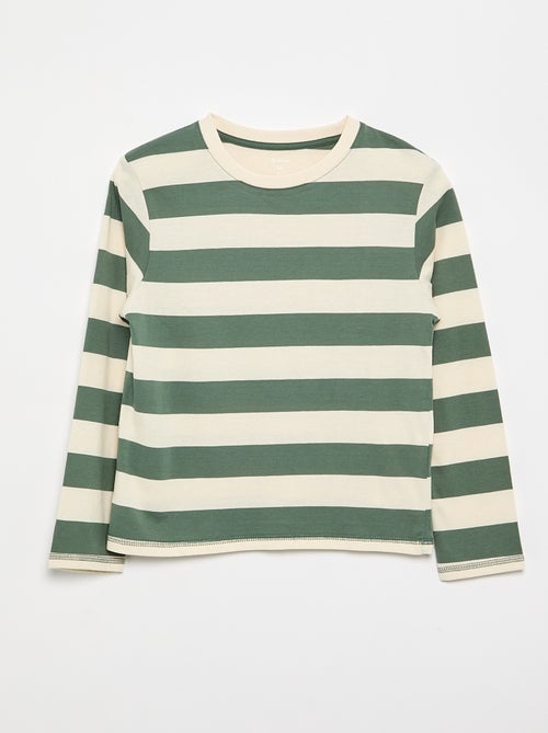 T-shirt in jersey a maniche lunghe a righe - Kiabi