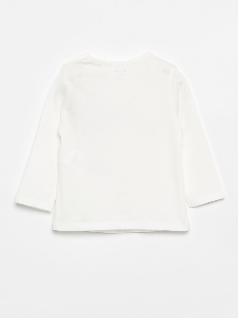 T-shirt in jersey a maniche lunghe Bianco - Kiabi