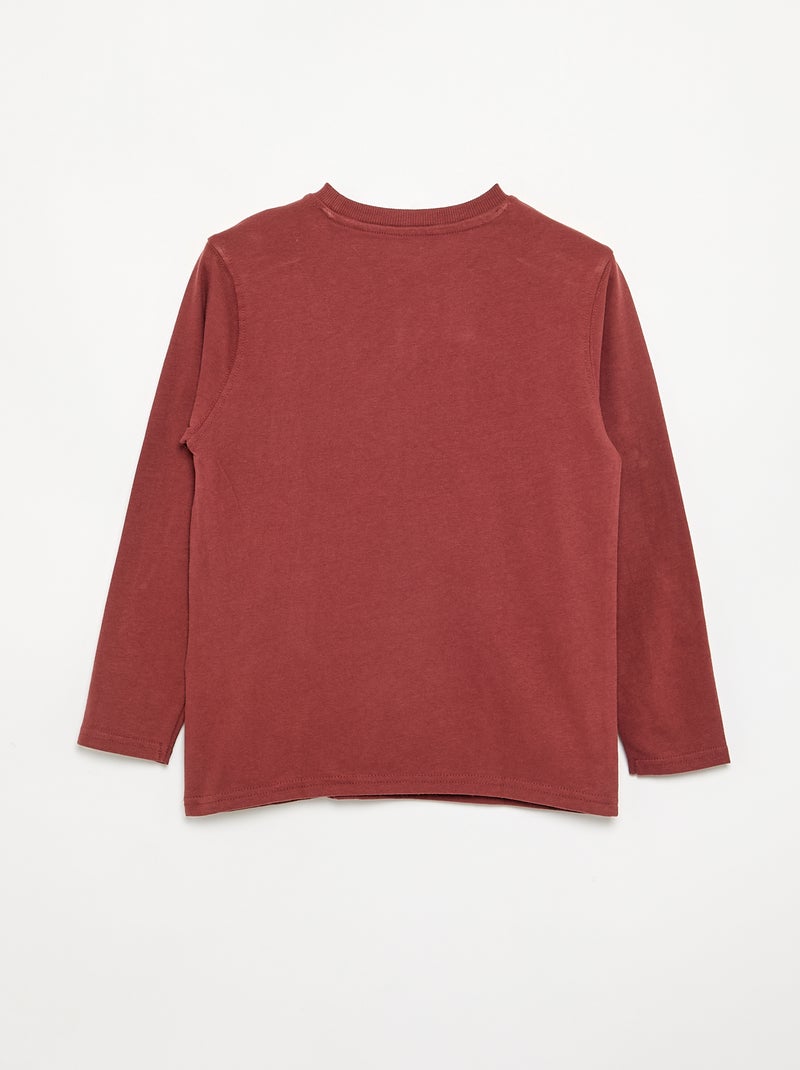 T-shirt in jersey a maniche lunghe Marrone - Kiabi