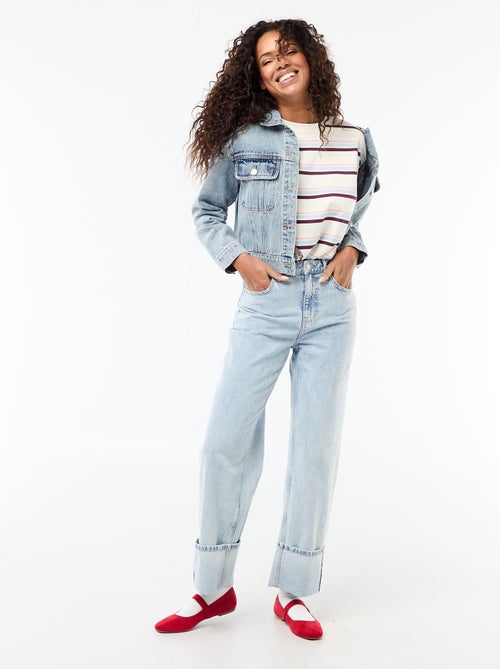 T-shirt in jersey a righe a maniche corte - Kiabi