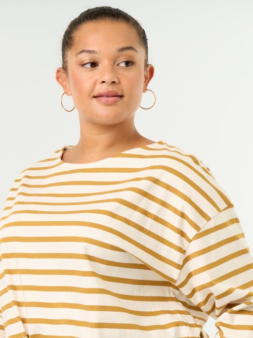 T-shirt in jersey a righe a maniche lunghe - Kiabi T-shirt in jersey a righe a maniche lunghe - Kiabi