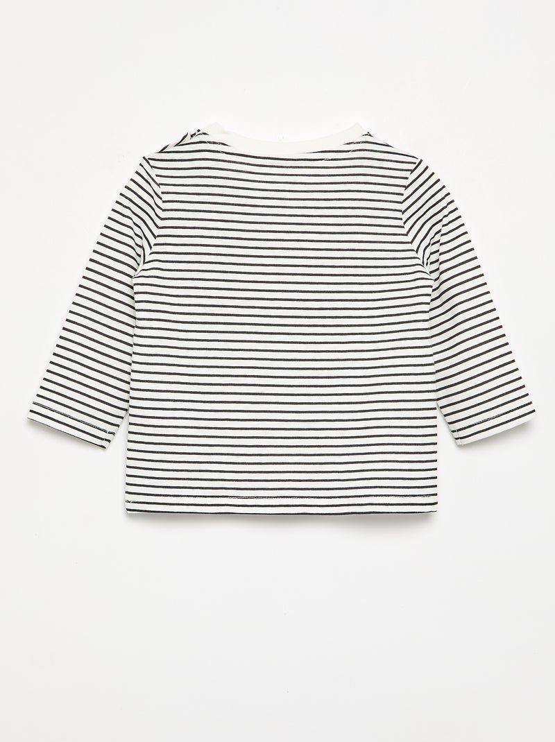 T-shirt in jersey a righe a maniche lunghe Grigio - Kiabi