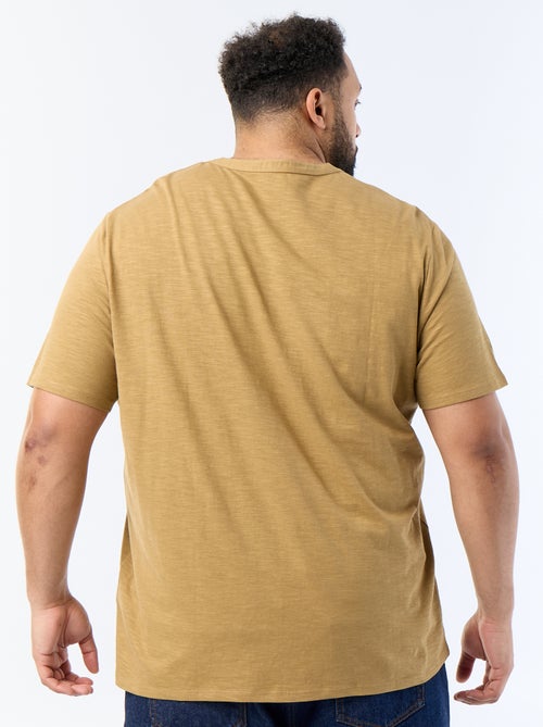 T-shirt in jersey con collo alla tunisiana e maniche corte - Kiabi