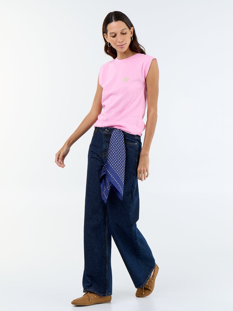 T-shirt in jersey senza maniche Rosa - Kiabi