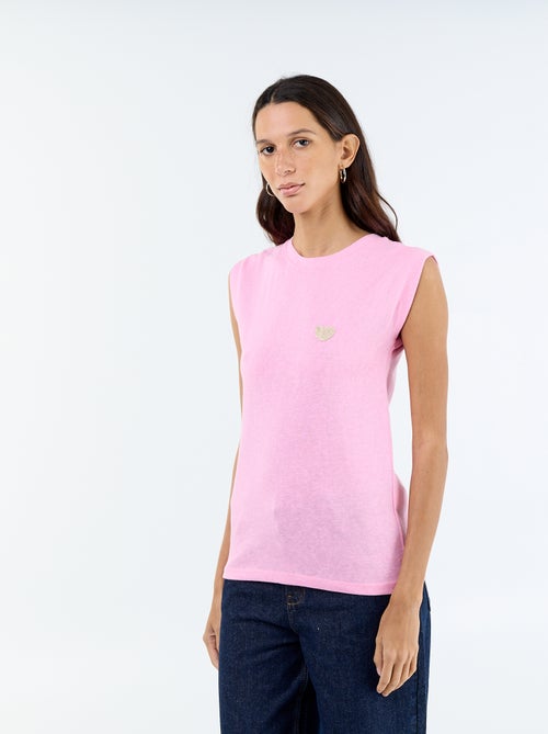 T-shirt in jersey senza maniche - Kiabi