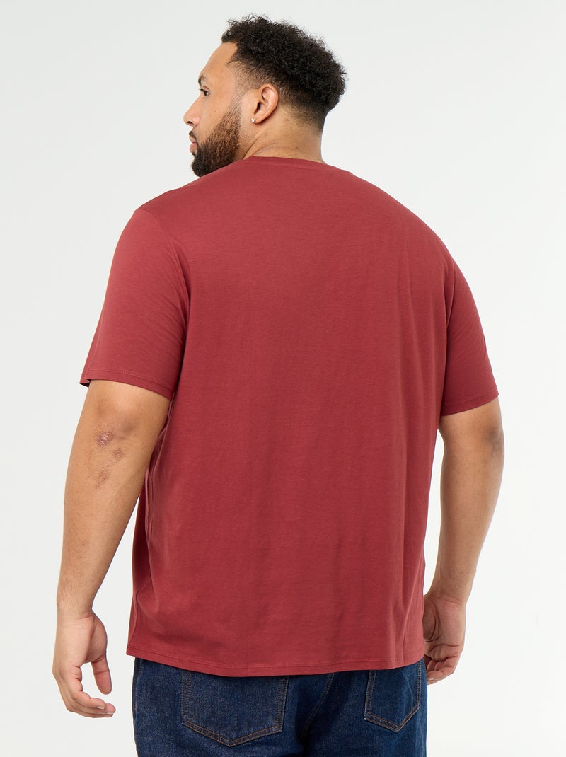 T-shirt in jersey stampato a maniche corte Rosso - Kiabi