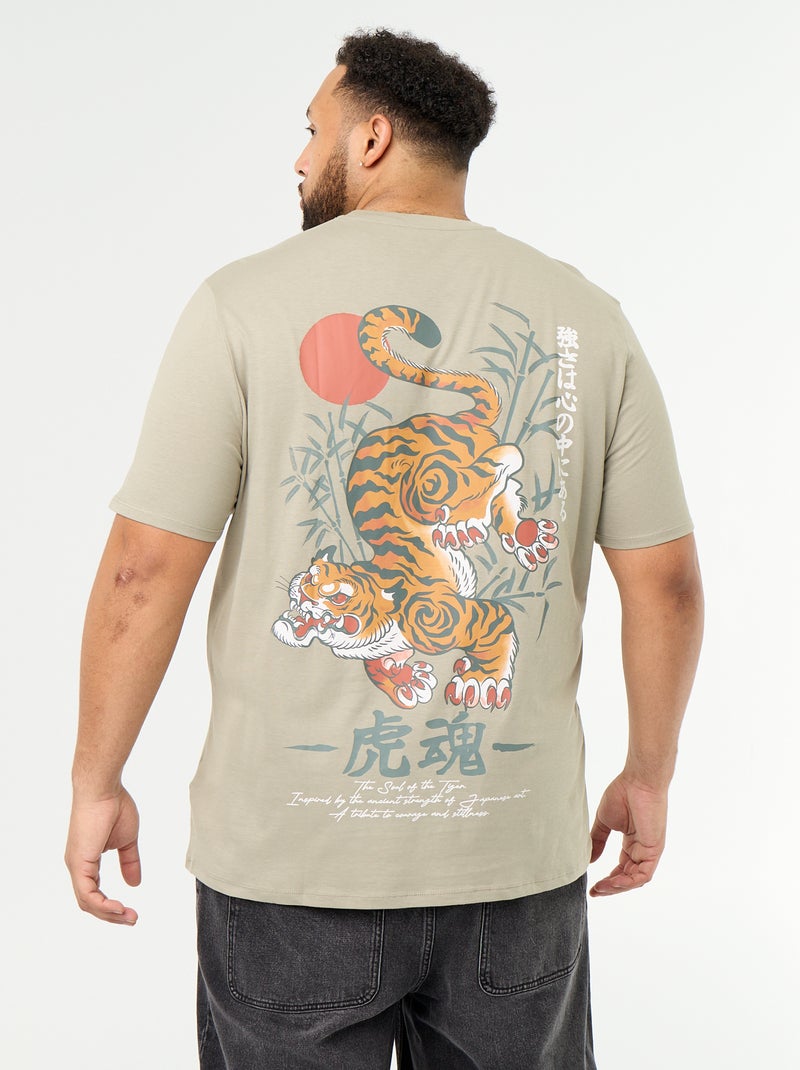 T-shirt in jersey stampato a maniche corte Verde - Kiabi