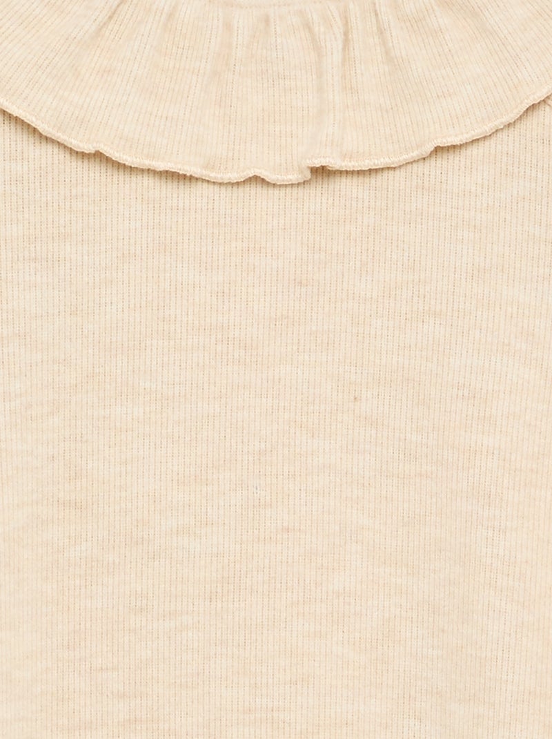 T-shirt in maglia doudou - collezione facile da indossare Beige - Kiabi