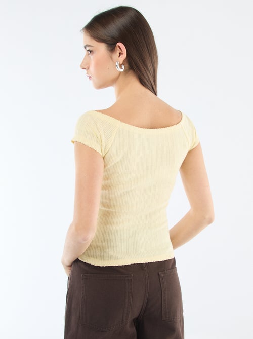 T-shirt in maglia operata - Kiabi