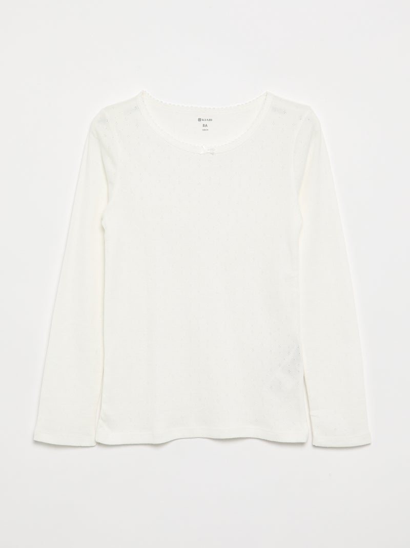 T-shirt in maglia pointelle - Confezione da 2 Beige - Kiabi