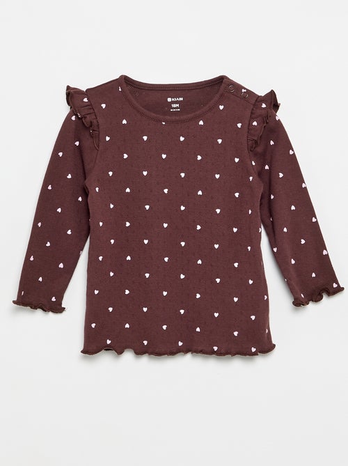 T-shirt in maglia pointelle + pantaloni - 2 pezzi - Kiabi