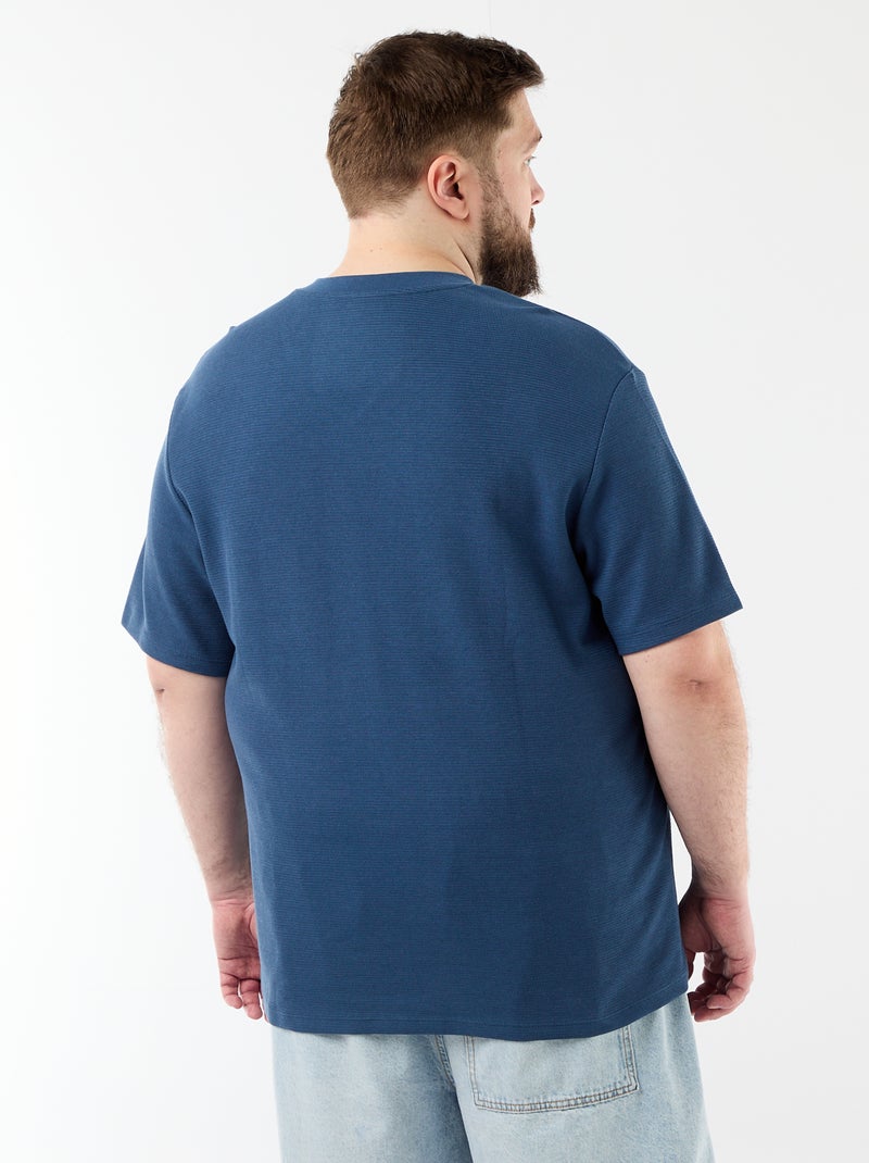 T-shirt in piqué a maniche corte Blu - Kiabi