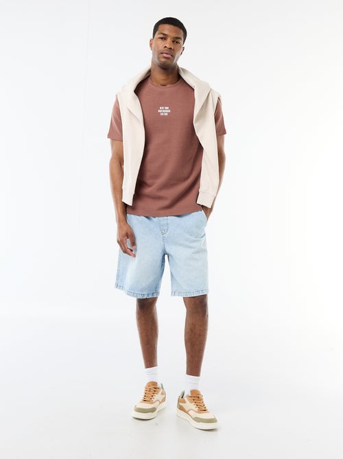 T-shirt in piqué di cotone a maniche corte - Kiabi