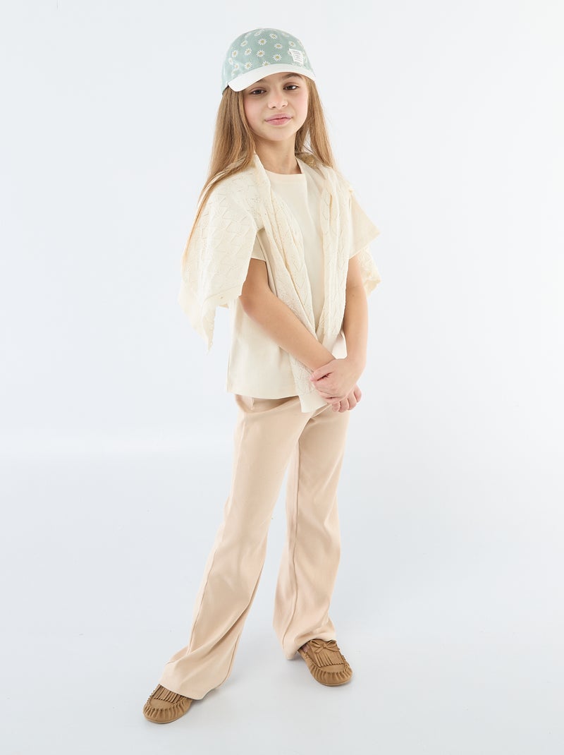T-shirt in Tough Cotton a maniche corte Beige - Kiabi