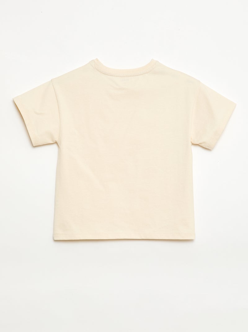 T-shirt in Tough Cotton a maniche corte Beige - Kiabi
