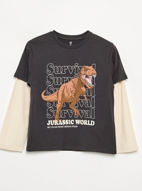 T-shirt 'Jurassic World' à manches longues - Kiabi