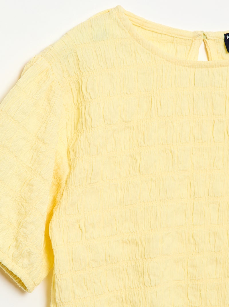 T-shirt large en maille fantaisie Jaune - Kiabi