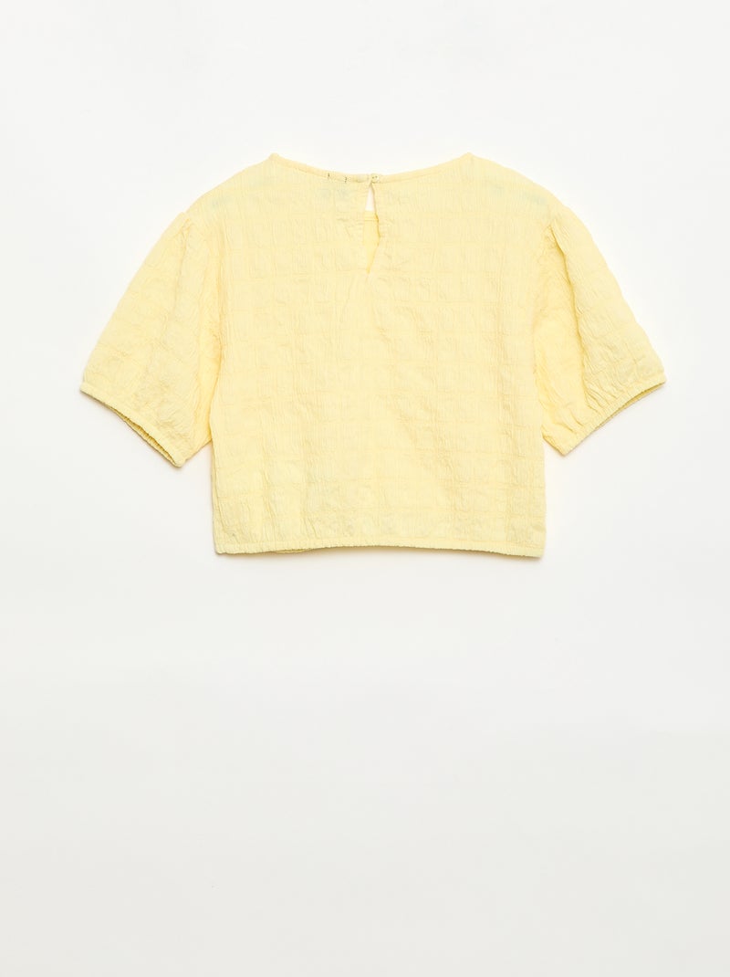 T-shirt large en maille fantaisie Jaune - Kiabi