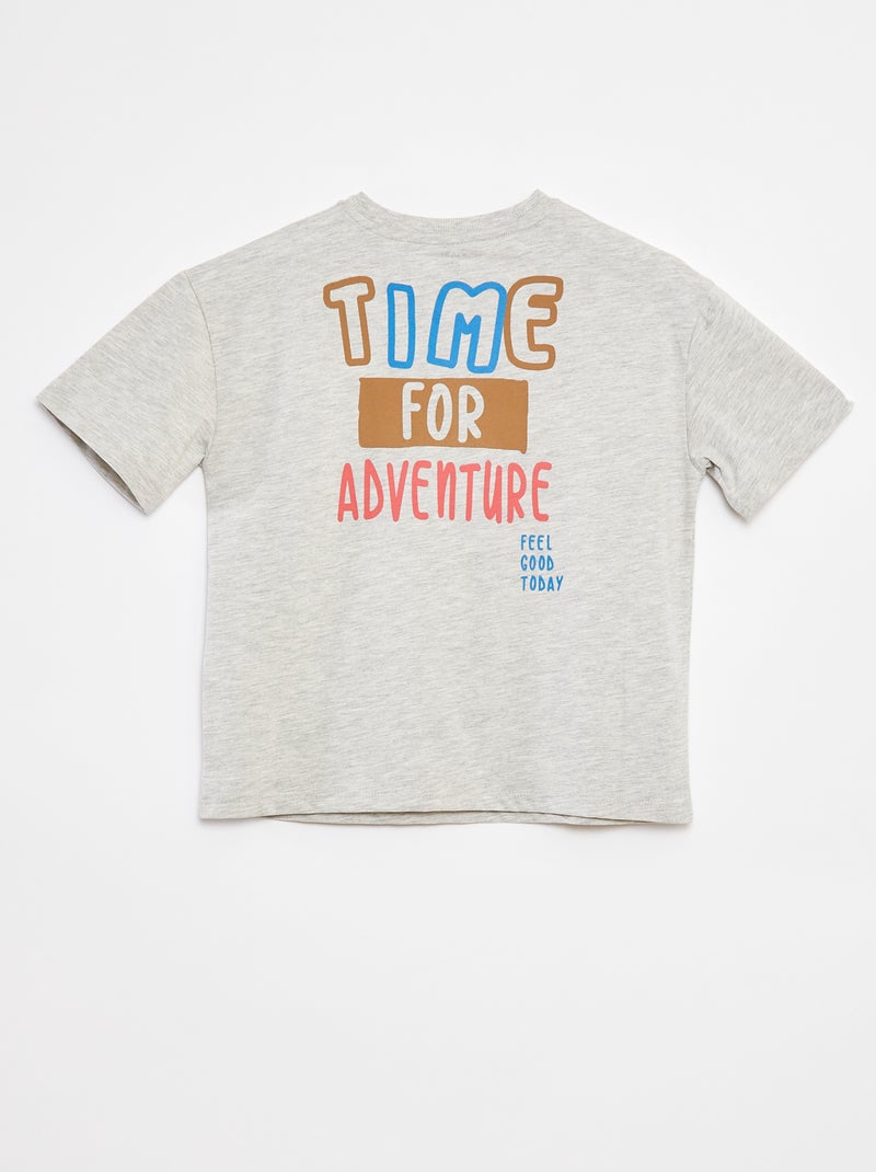 T-shirt loose à manches courtes Gris - Kiabi