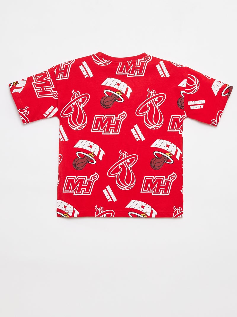 T-shirt loose à manches courtes 'NBA' ROUGE - Kiabi