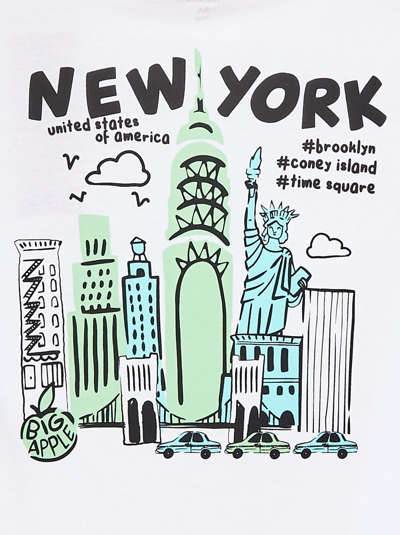 T-shirt loose avec poche poitrine BLANC - Kiabi