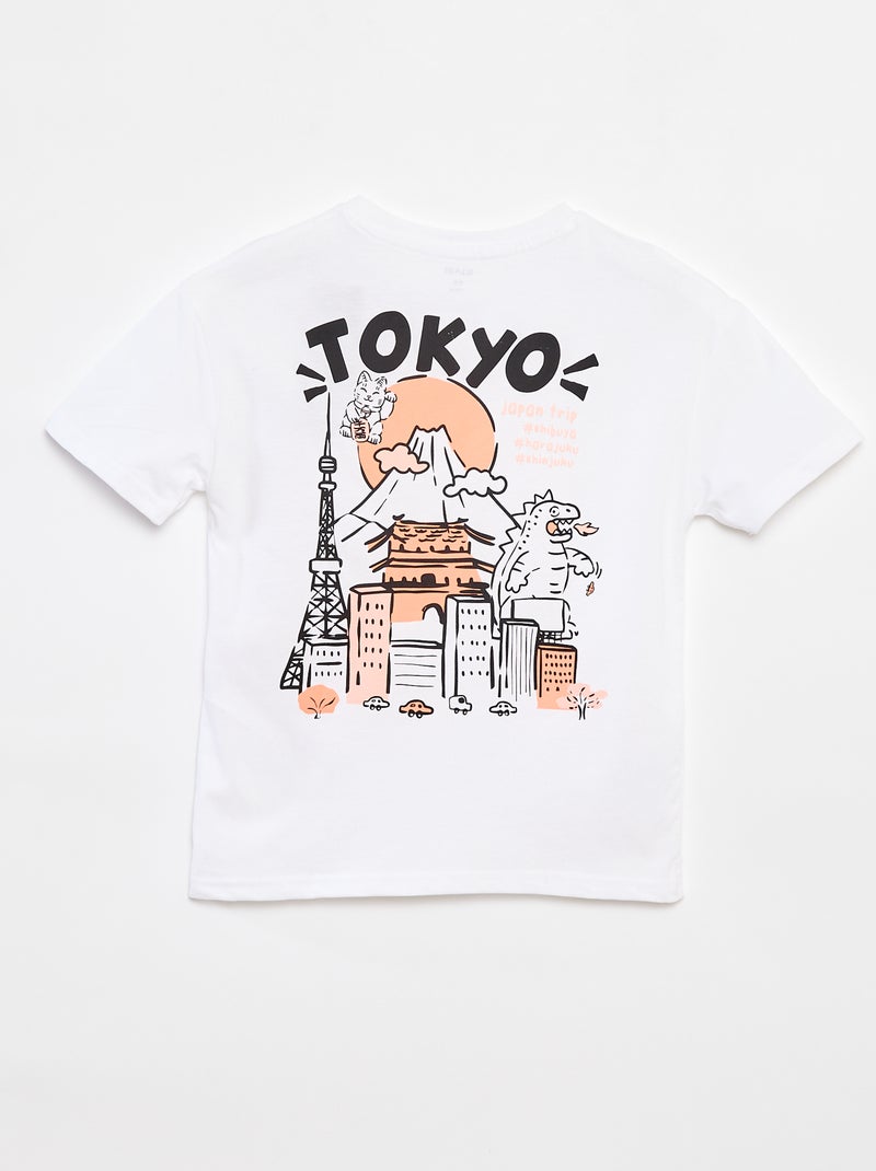 T-shirt loose avec poche poitrine BLANC - Kiabi