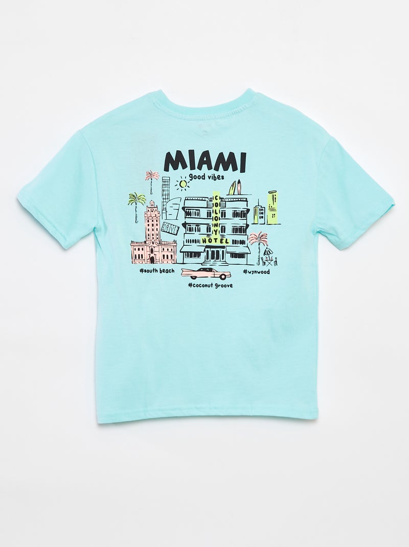 T-shirt loose avec poche poitrine BLEU - Kiabi