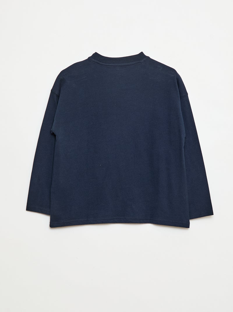 T-shirt loose uni Bleu - Kiabi