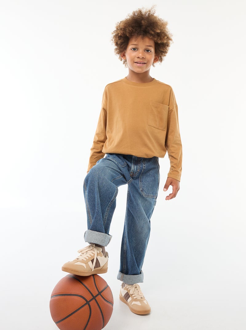 T-shirt loose uni Jaune - Kiabi