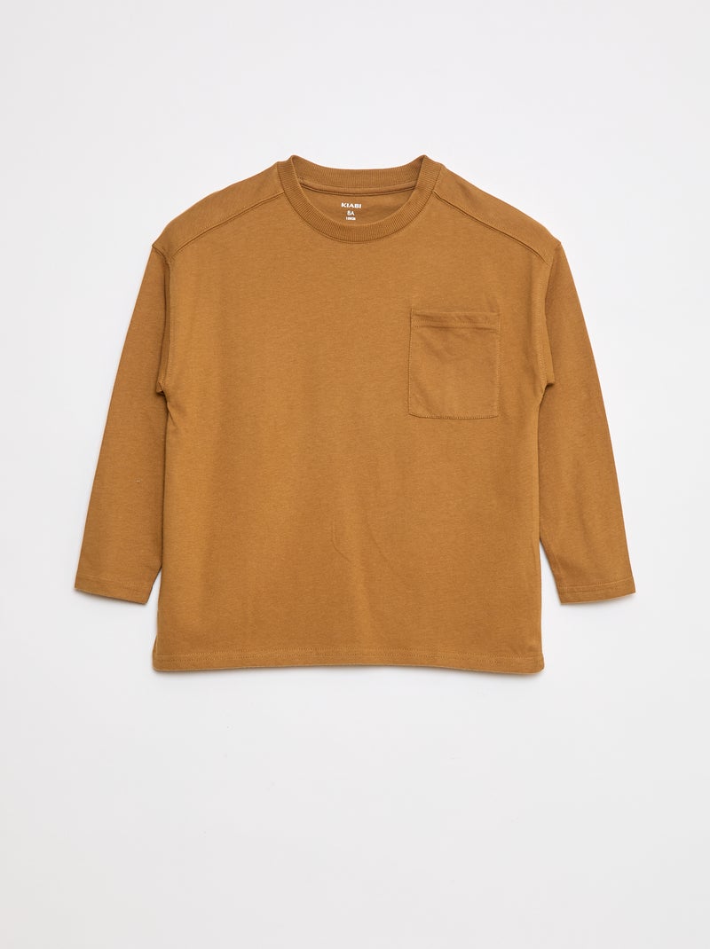 T-shirt loose uni Jaune - Kiabi