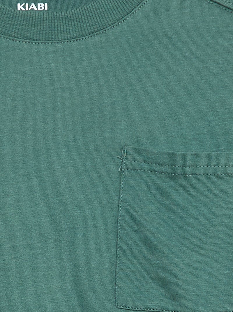 T-shirt loose uni Vert - Kiabi