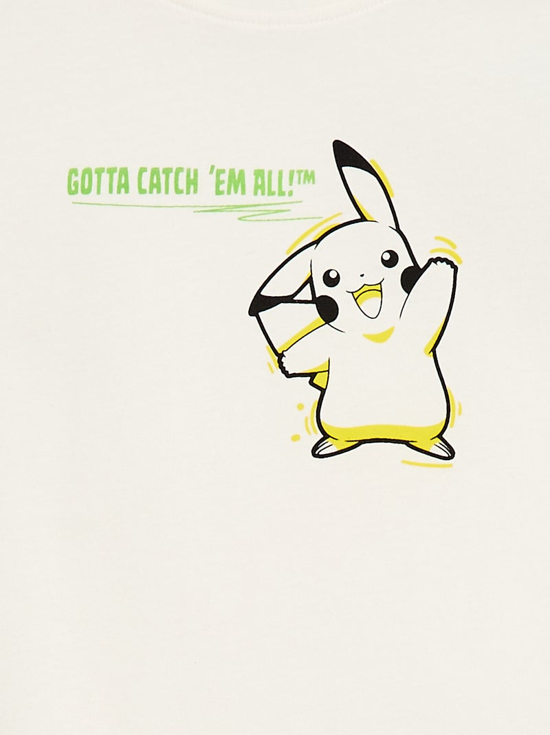 T-shirt maille légère 'Pokémon' en coton Blanc - Kiabi