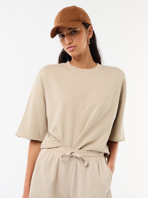 T-shirt manches 3/4 en French Terry - Kiabi