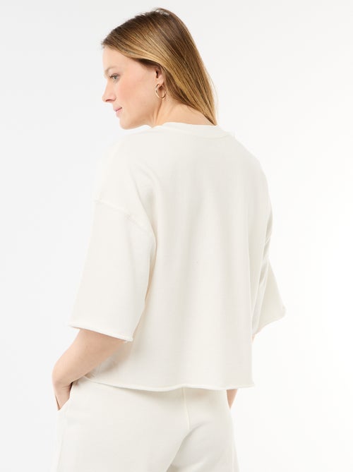 T-shirt manches 3/4 en French Terry - Kiabi