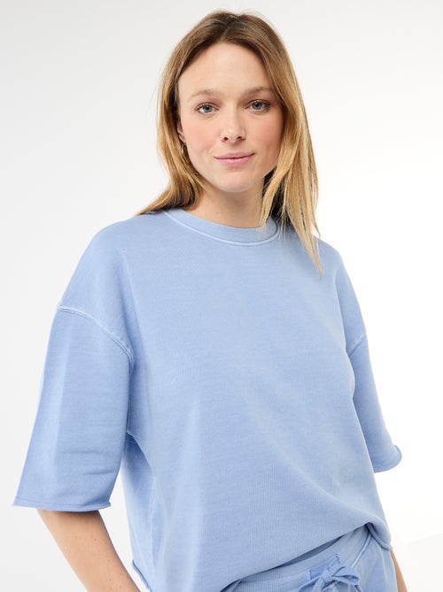 T-shirt manches 3/4 en French Terry - Kiabi