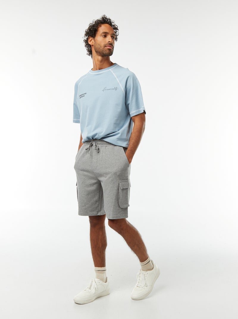 T-shirt manches courtes à la coupe oversize Bleu - Kiabi